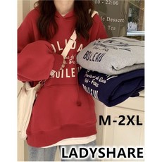 LADYSHARE 韓版連帽寬鬆上衣 長袖上衣 女裝 寬鬆顯瘦上衣 大學T