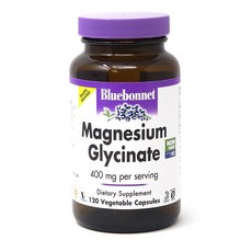 Bluebonnet 甘胺酸鎂 400mg植物膠囊 無麩質, 120顆, 1罐