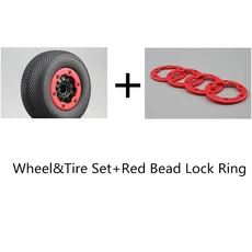 RC 1/10 비드 락 쇼트 코스 타이어 세트 TRAXXAS 슬래시 30001 12mm 육각 1/2 오프셋 SC 타이어 4 개, 02 Tire With Red Ring