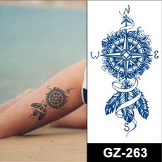 데이브렉 신개념 무광청색 리얼 타투 스티커 200종, 1개, GZ-263