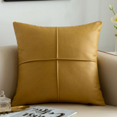 서플라이랩 북유럽 비건레더 가죽 쇼파쿠션 국산솜 포함, 옵션8.골든옐로우