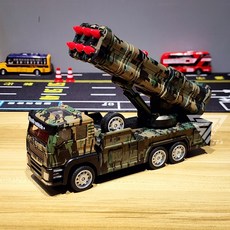 大號合金軍事發射車 慣性導彈模型車 可發射火箭炮玩具車 迷彩裝甲車, 1個, 6管反導彈車