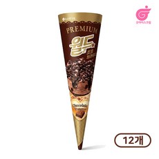 롯데 북중미이벤트 프리미엄 월드콘 초코브라우니 아이스크림, 12개, 160ml