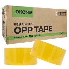 오공본드 OPP 박스테이프 중포장 아크릴타입 50m x 48mm, 투명, 50개