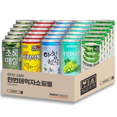 [한번에먹자] 미니캔 과즙음료 혼합세트 / 초록매실 + 비락식혜 + 아침햇살 + 프레주샤인머스캣 + 자연은알로에 / 각6개씩 총30캔, 175ml, 30개