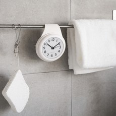 두온 방수시계 목욕탕 벽부착 아날로그 주방 탁상 실내외 인테리어, 화이트