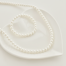 스위티영 심플 진주 목걸이 팔찌 세트