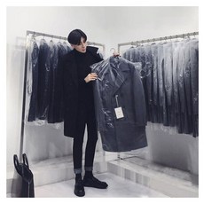 국산 세탁소비닐 옷커버 100장 코트용 양복용 투명 옷비닐 옷걸이커버, 100