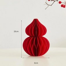 재미있는 빨간 벌집 모양 호박 장식 접이식 종이 새해 홈 데코, 5. Red-10cm
