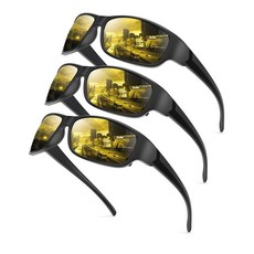 KALIYADI Polarized Sports Sunglasses Sunglasses-for-Men: Mens Sun Glasses for Running Fishing Golf, V3-night Vision+night Vision+n
