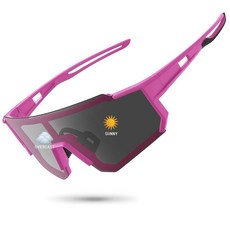 STORYCOAST 남성용 여성용 편광 스포츠 선글라스 운전 낚시 사이클링 산악 자전거 선글라스 UV400 보호 1-(a) 블랙 프레임-포토크로믹 렌즈 표준, 핑크 프레임 포토크로믹 렌즈 1개, 핑크 프레임-포토크로믹 렌즈