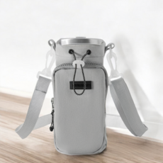 텀블러가방 물병 파우치 텀블러 주머니 백, 1개, 그레이