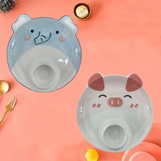 2종세트 / 파스타접시 / 튀김접시 / 도자기 / 오븐 앞접시 / 전자렌지용기 / PZ8031901, 2개 코끼리+돼지, 1개