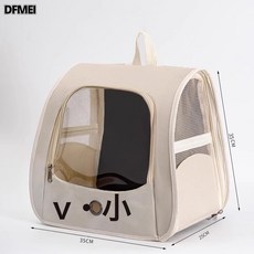 DFMEI 寵物揹包籠貓咪防抓貓包外出旅行摺疊包書包多功能車載安撫艙雙肩, 1個, 白色-便攜透明雙肩寵物包