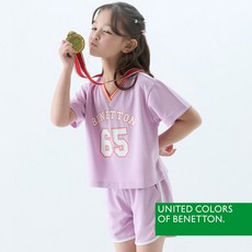 [베네통] 베네통 키즈 크롭 메쉬 스포츠 셋업 택 1