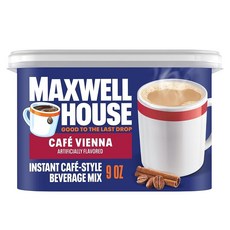 Maxwell House International 무설탕 프렌치 바닐라 카페 스타일 디카페인 인스턴트 커피 음료 믹스 121.9g4.3온스 통 237492, 9 Ounce (Pack of 1), 카페 비엔나