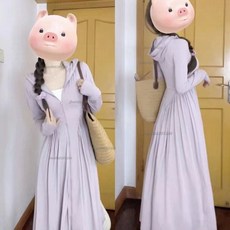 批發價冰絲防曬衣女長款夏季透氣全身修身長裙收腰外套