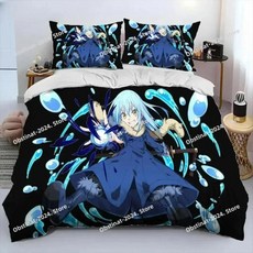 슬라임으로 환생했다 애니메이션 침구 프린트 싱글 이불 커버 베개 성인 사이즈, 14. 6