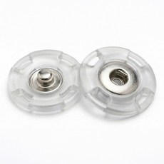 25mm 무광 플라스틱 스냅단추 똑딱이 단추, 2개, 투명
