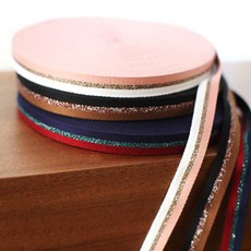 리본빌 자카드리본 10마 자수리본 레이스 스트랩 DIY 9M, 1개, G. 글리터 제니 15mm폭(브라운/블랙)