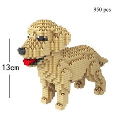 내장 닥스 훈트 개 모델 미니 빌딩 블록 장난감 세트 애완 동물 매니아를 9 스타일 테디 휴즈 코기 콜리 애완 동물 스타일 벽돌, [06] in bag, 1