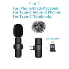라발리에 마이크 2.4G 무선 휴대용 오디오 녹화 iPhone 미니 안드로이드 방송 게임, 01 T-L 1in1-K1