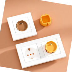 안전용품 실리콘 마개 보호덮개 콘센트 가리개 멀티탭, 안전커버(브라운), 1개