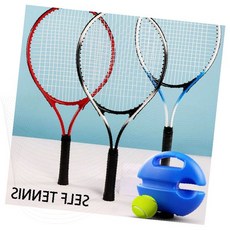 테니스연습기 셀프 리턴볼 벽면 탄성 테니스공 고정 훈련용, 1개, 연습용 테니스라켓(성인 블랙)