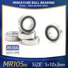 FUSHI MR105 ZZ 베어링 5x10x4mm 10Pcs MR105ZZ RS 2RS MR105Open 핸드 피스 베어링 강력한 산업용 모터 고, 01 10 개, 08 MR105rs Width 3mm