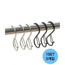 세원공간 잠금형 모자걸이 가방걸이 S자 고리, 실버