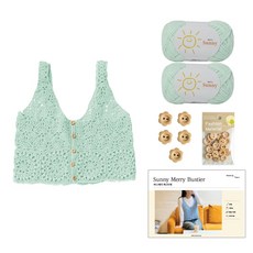 [DIY패키지] 써니 메리 뷔스티에 (써니 2볼+ 레터링 플라워 나무단추 +인쇄도안), 113 페일그린, 1세트