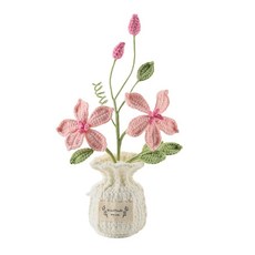 HOMFREEY 손으로 짠 화분 연꽃 조화 생일 선물 가족과 친구를 위한 추수감사절 및 크리스마스 거실 테이블 책상 장식(핑크)105692, 핑크