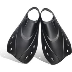 1 쌍 스노클링 핀 오픈 힐 수영 플리퍼 짧은 훈련 다이빙 성인 남성 여성 1915231, Black, L(EU42-45)