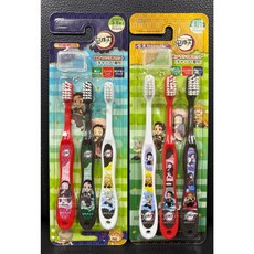 SKATER 鬼滅之刃兒童牙刷3入組 (3-5歲/6-12歲適用) 日本製, 1個, 3-5歲, 紅色、黑色、白色, 3