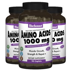 Bluebonnet 胺基酸保健錠 1000mg, 90粒, 3個