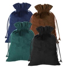 QfwdfcTrenz 4피스 19.9 x 15.2cm(7.67 x 6인치) 부드러운 벨벳 선물 가방 벨벳 드로스트링 파우치 드로스트링이 있는 주사위 보관 가방 타로 룬 주, QfwdfcTrenz 4피스 19.9 x 15.2cm(