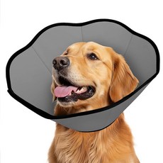 MIDOG 수술 후 강아지 콘 칼라 핥는 것을 멈추는 부드러운 도그 콘 대체품 소형에서 대형견을 위한 조절 가능한 엘리자베스 회복 콘, 회색