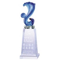 琉璃水晶獎盃, 藍色, 1個