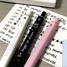 핑크블랙화이트 키티 6개입 볼펜 셋트, 1개