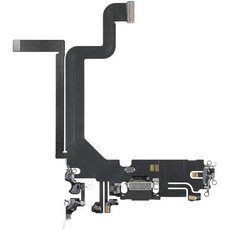Johncase OEM USB 충전 포트 도크 커넥터 플렉스 케이블 + 마이크 교체 부품 아이폰 14 프로 맥스 모든 통신사와 호환 (블랙), 블랙