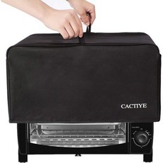 토스터 오븐 먼지 커버 액세서리 포켓 포함 해밀턴 비치 6슬라이스 호환 블랙 19 x 14 10인치, 19 x 14 x 10 inches, BLACK