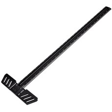 T-스퀘어 61cm(24인치) 알루미늄 합금 T 스퀘어 스크라이빙 0.3cm(1/32인치) 포지셔닝 홀 정밀 목공 레이아웃 눈금자 및 스크래빙 가이드 도구 스크라이브 목수 측정용, 1개