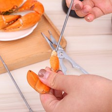 吃螃蟹工具三件套 吃蟹神器 蟹鉗 蟹針 大閘蟹工具 不銹鋼剝殼工具 台灣現貨, 1個