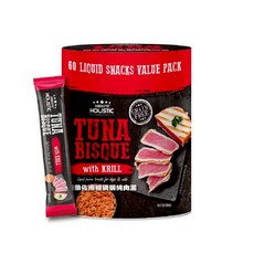 Absolute Holistic 超越巔峰犬貓純肉泥 15g x 60條桶裝 無穀糧 原味鮭魚 純肉泥-鮪魚佐南極磷蝦, 1個, 純肉泥-鮪魚佐南極磷蝦60條/1桶