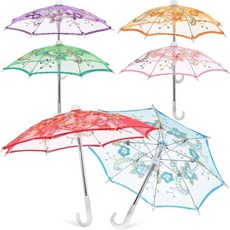 우산 꽂이 스탠드 토이비안 6pcs 미니 퀸 레이스 파라솔 식물 결혼식 하객을 위한 인형 빛나는 장식 베이비 샤워 티 파티, 우산 꽂이 스탠드 토이비안 6pcs 미니 퀸 레이스 파