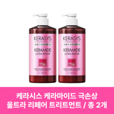 케라마이드 극손상 울트라 리페어 샴푸 1L+트리트먼트 1L, 2개