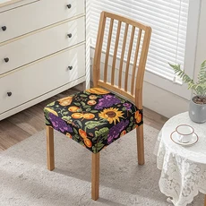 호환 꽃 프린트 의자 시트 커버 탈착식 세탁 가능 방진 신축성 스판덱스 다이닝 룸 덮개를 씌운 의자 쿠션, 01 Seat Cover, 13 11