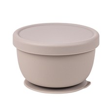 DailyLike 韓國製可微波矽膠吸盤碗（附蓋）, 棕色, 1個