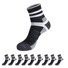 PRS 남성용 빅사이즈 큰발 왕발 산악 트래킹 두꺼운 이중쿠션 등산양말 10켤레, 1세트, 그레이 10족