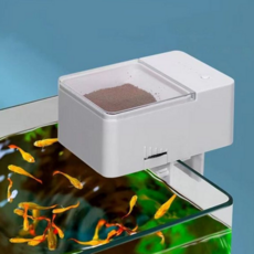 물고기 자동 급여기 스마트 장시간 물고기밥 어항 자동 먹이 휴가철 다단계 급여량 설치 조절 간편 투명, 용량 50g